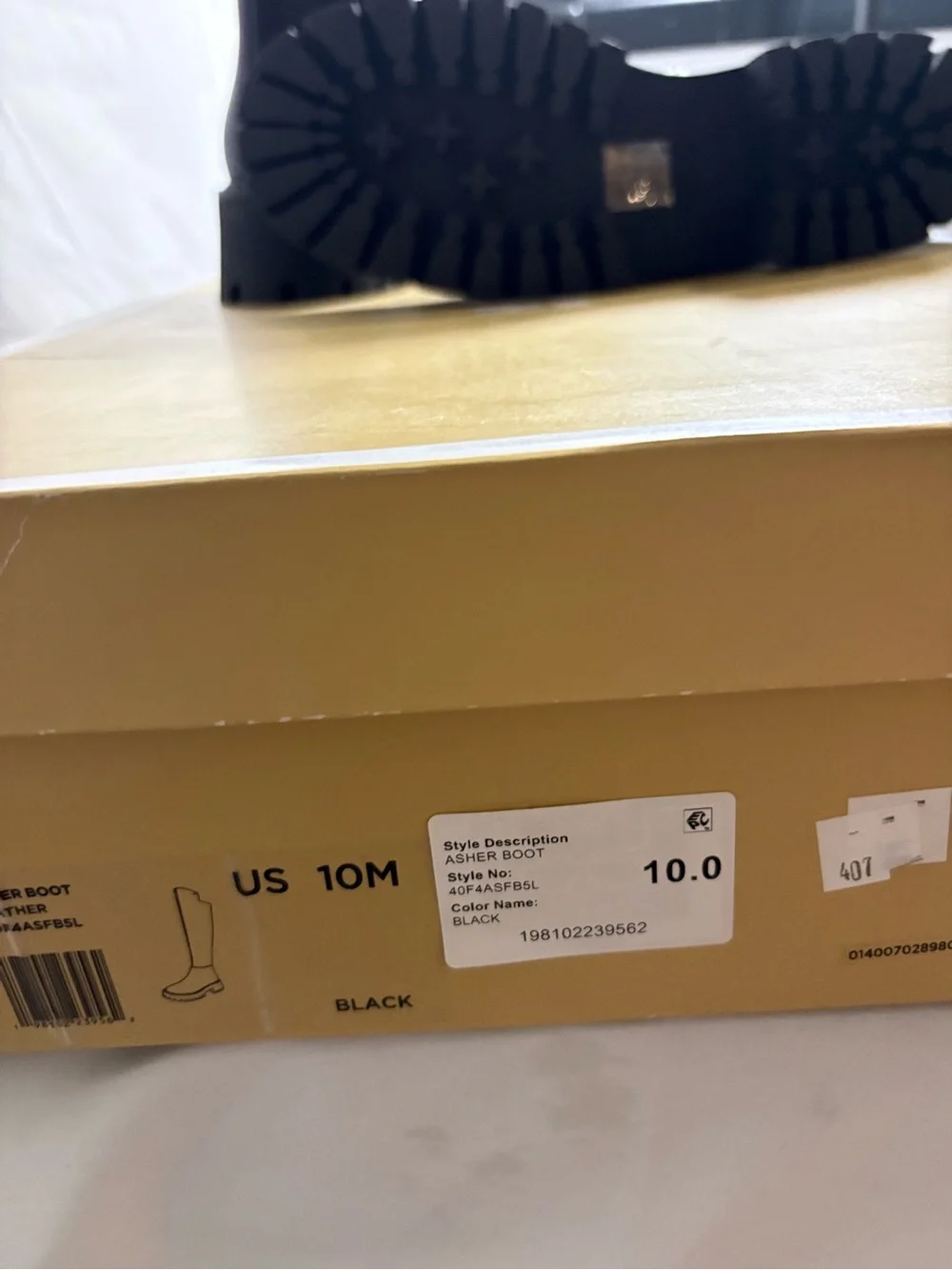 MICHAEL Michael Kors Black Over-the-Knee Lug-Sole Boots size 10 Asher boot